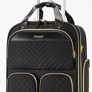 Black and Gold Carry On Bag